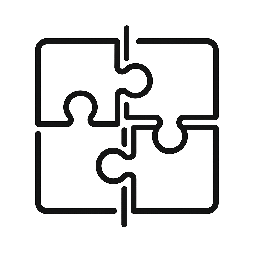 ICON OF PUZZLE PIECES COMING TOGETHER